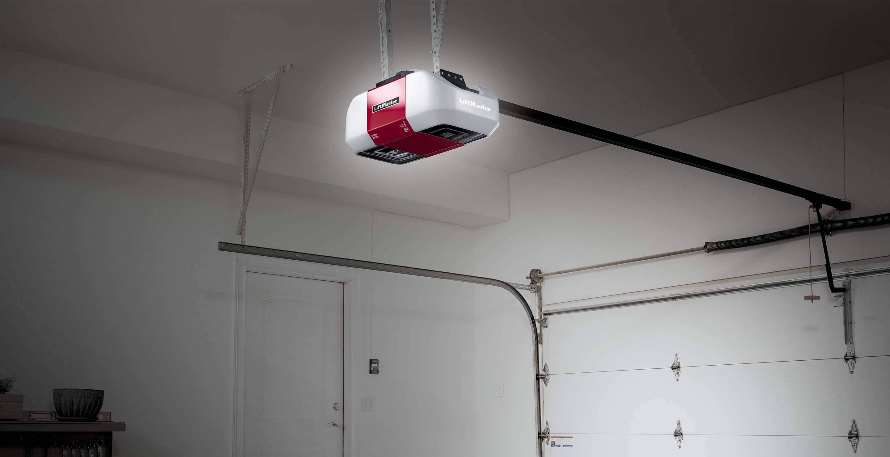 LiftMaster garage door opener installed in a Pueblo residential garage